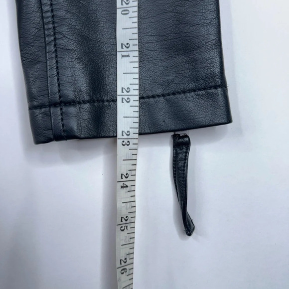 Abercrombie & Fitch Vegan Leather Moto Jacket Black Zip Up Biker Size Small - Picture 9 of 10